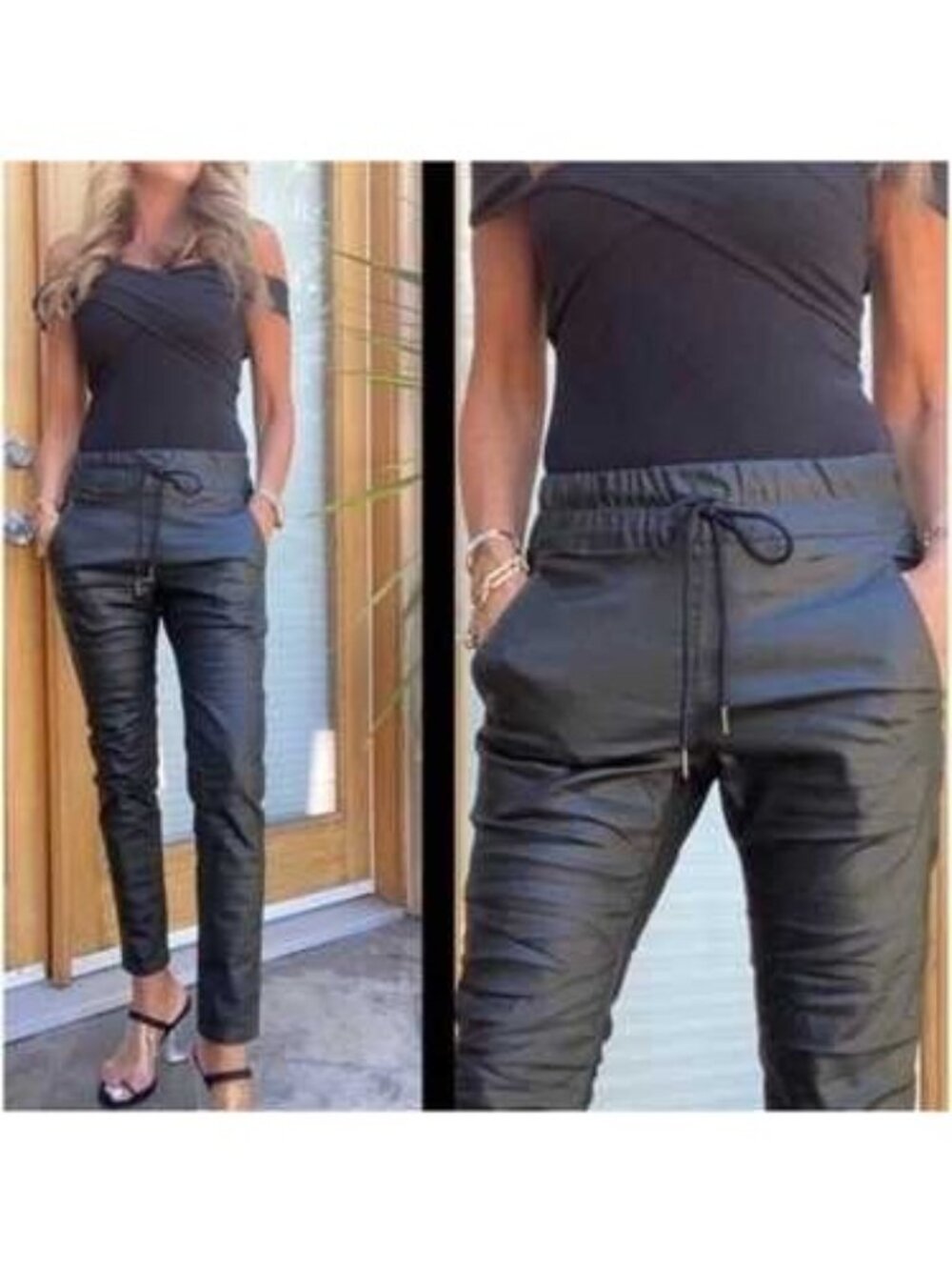 Bevy Flog Shely Drawstring Jogger Pant NWT Gray 29